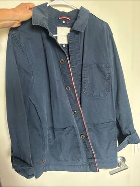 El Ganso Navy Button-Front Shirt Jacket